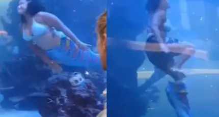 Mujer disfrazada de sirena casi se ahoga durante un show