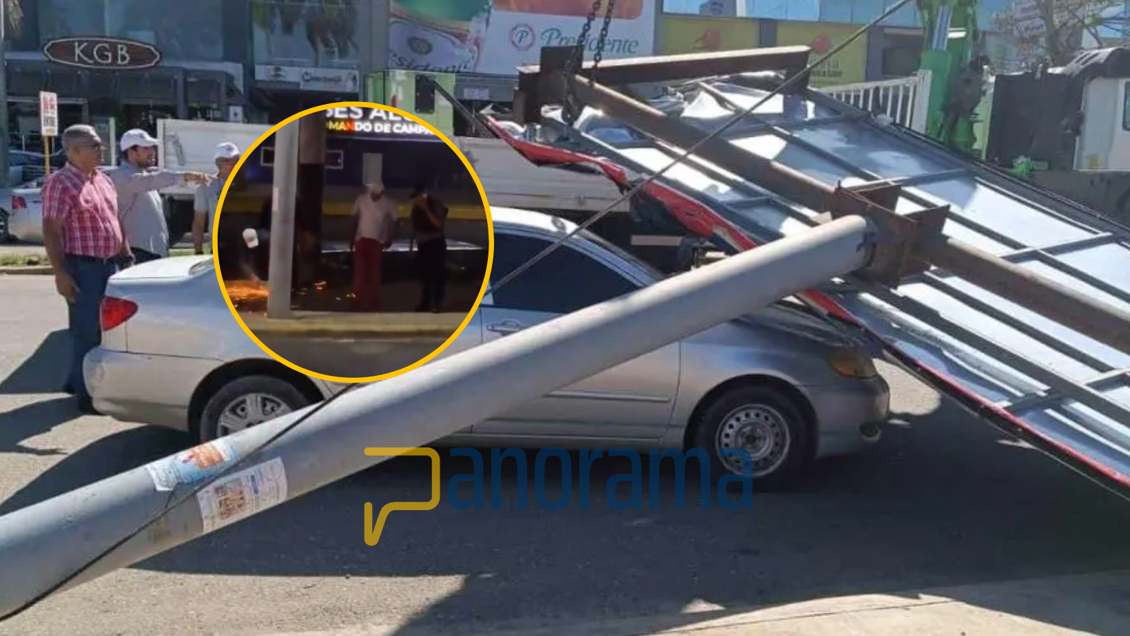 Circula video del momento en que intentaban cortar valla que colapsó en Santigo