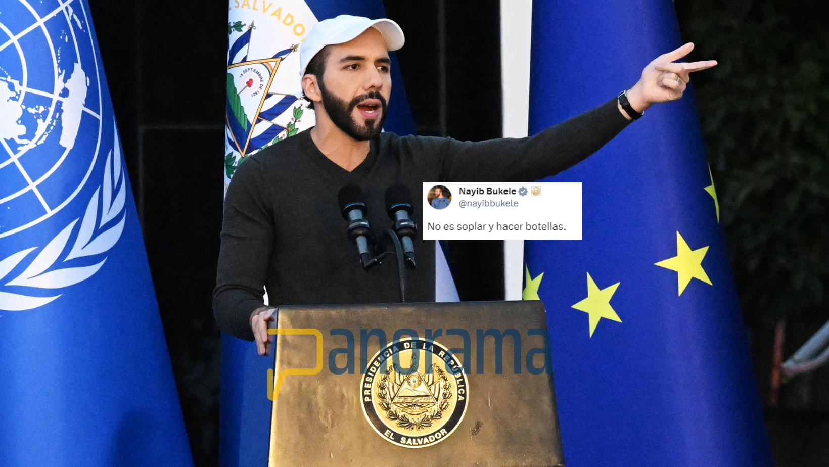 Bukele dice que «no es soplar y hacer botellas»