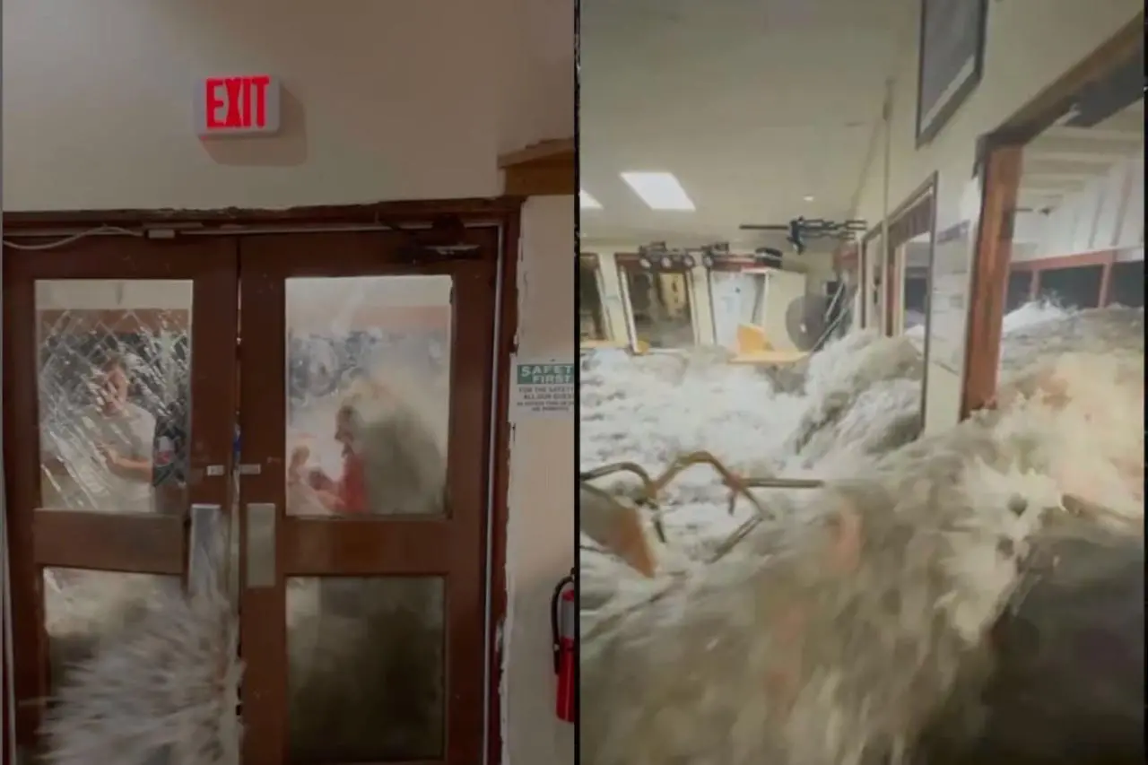 Monstruosas olas destrozan una base militar en las Islas Marshall