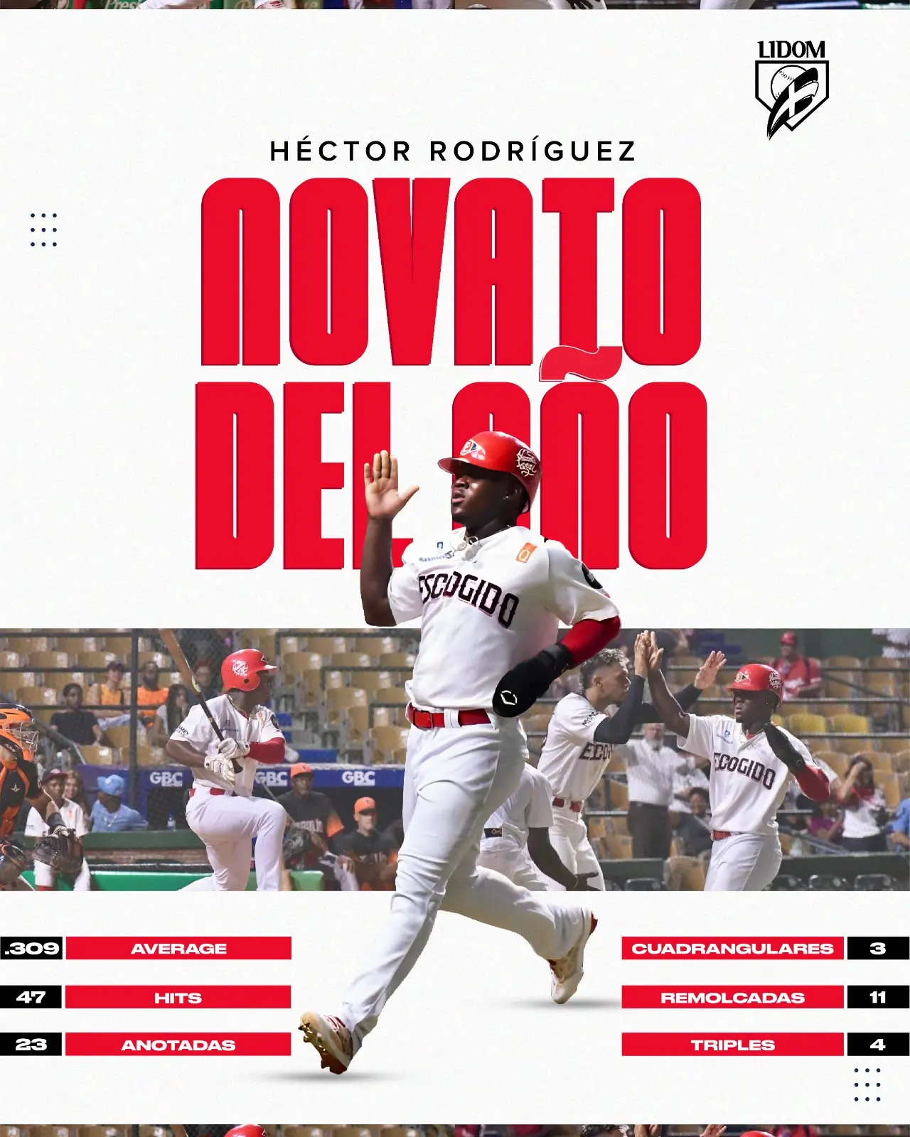 novato del año lidom hector rodriguez