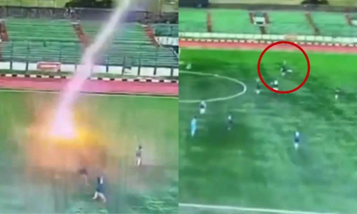 Futbolista muere en pleno partido tras ser alcanzado por un rayo en Indonesia