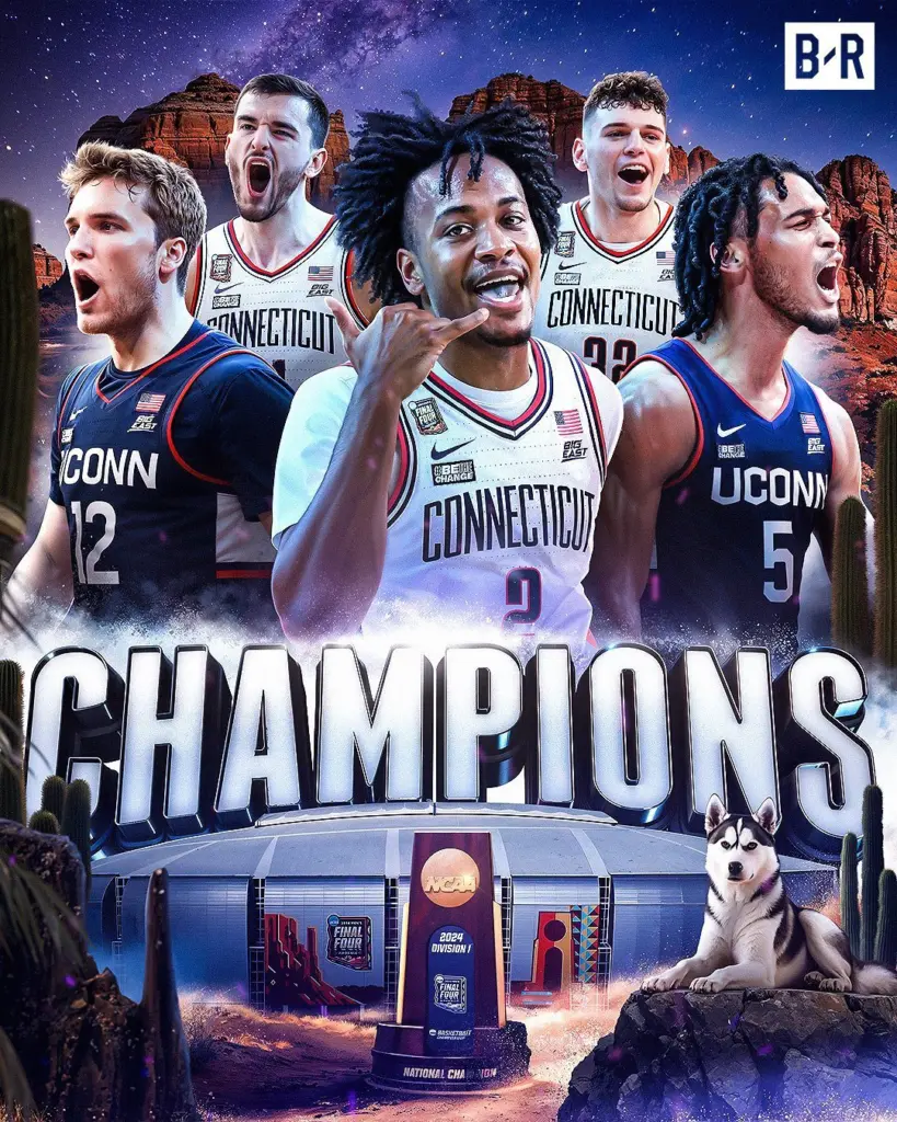 NCAA BASKETBALL CONNECTICUT CHAMPS 2024