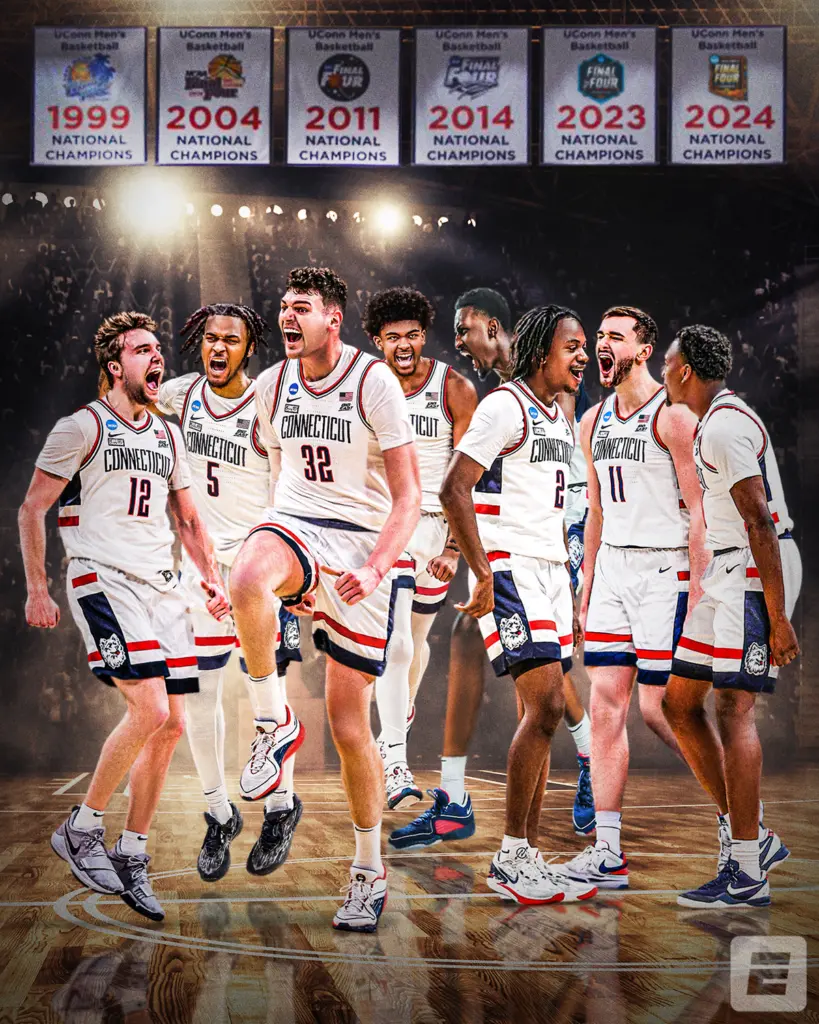 NCAA BASKETBALL CONNECTICUT CHAMPS 2024