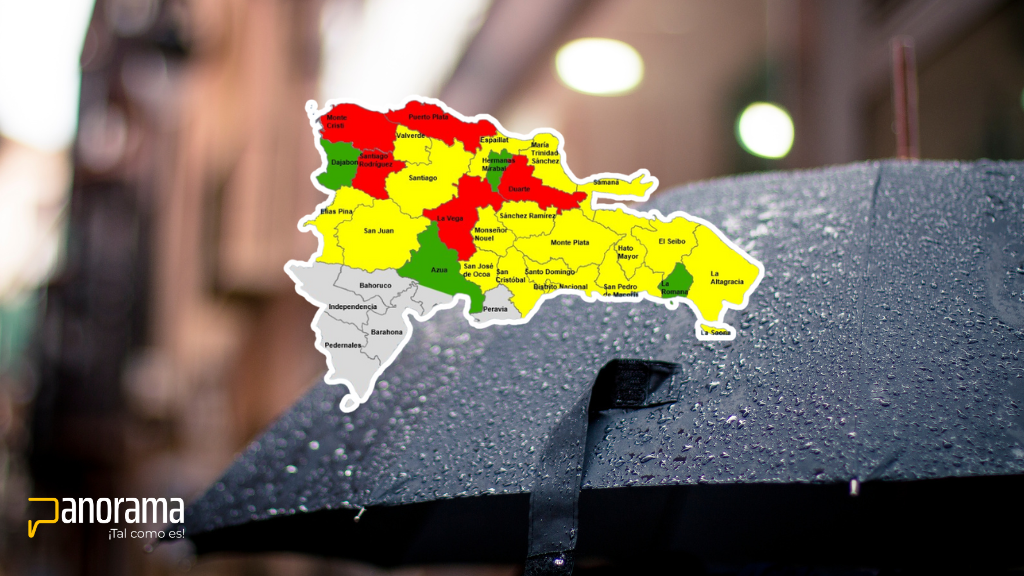 Alerta roja en cinco provincias por vaguada, el Distrito Nacional sigue en amarilla