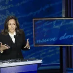 Trumo y Kamala en primer debate presidencial.