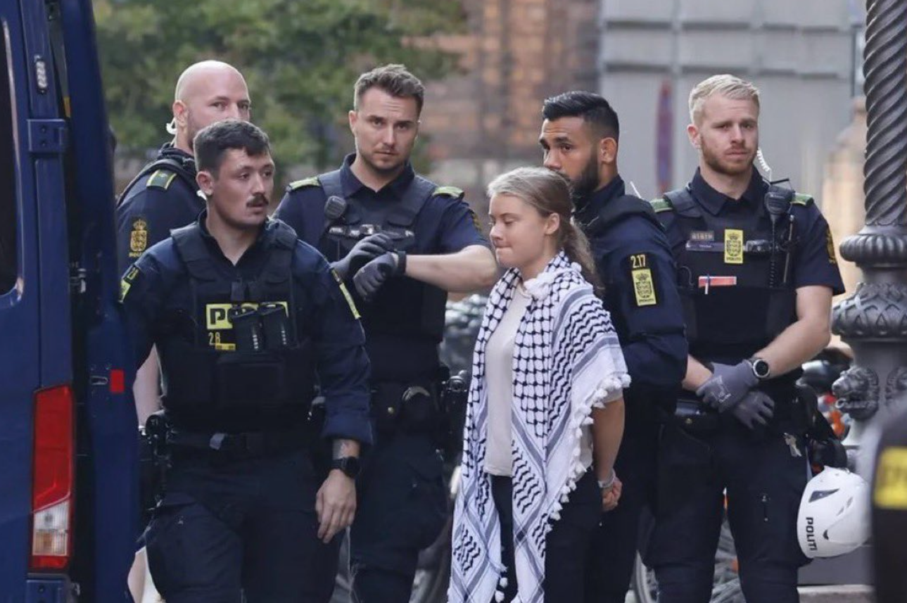 Activista Greta Thunberg detenida en Copenhague por protestar contra Israel