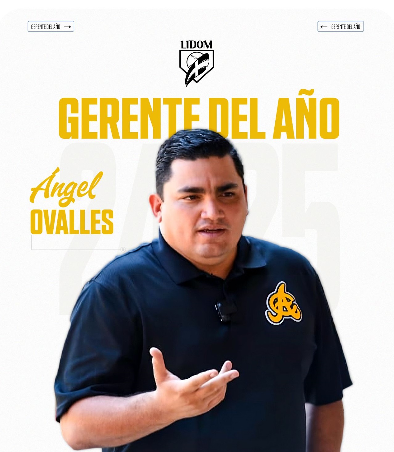 Ángel Ovalles, es elegido como gerente general del año en los premios de Lidom.
