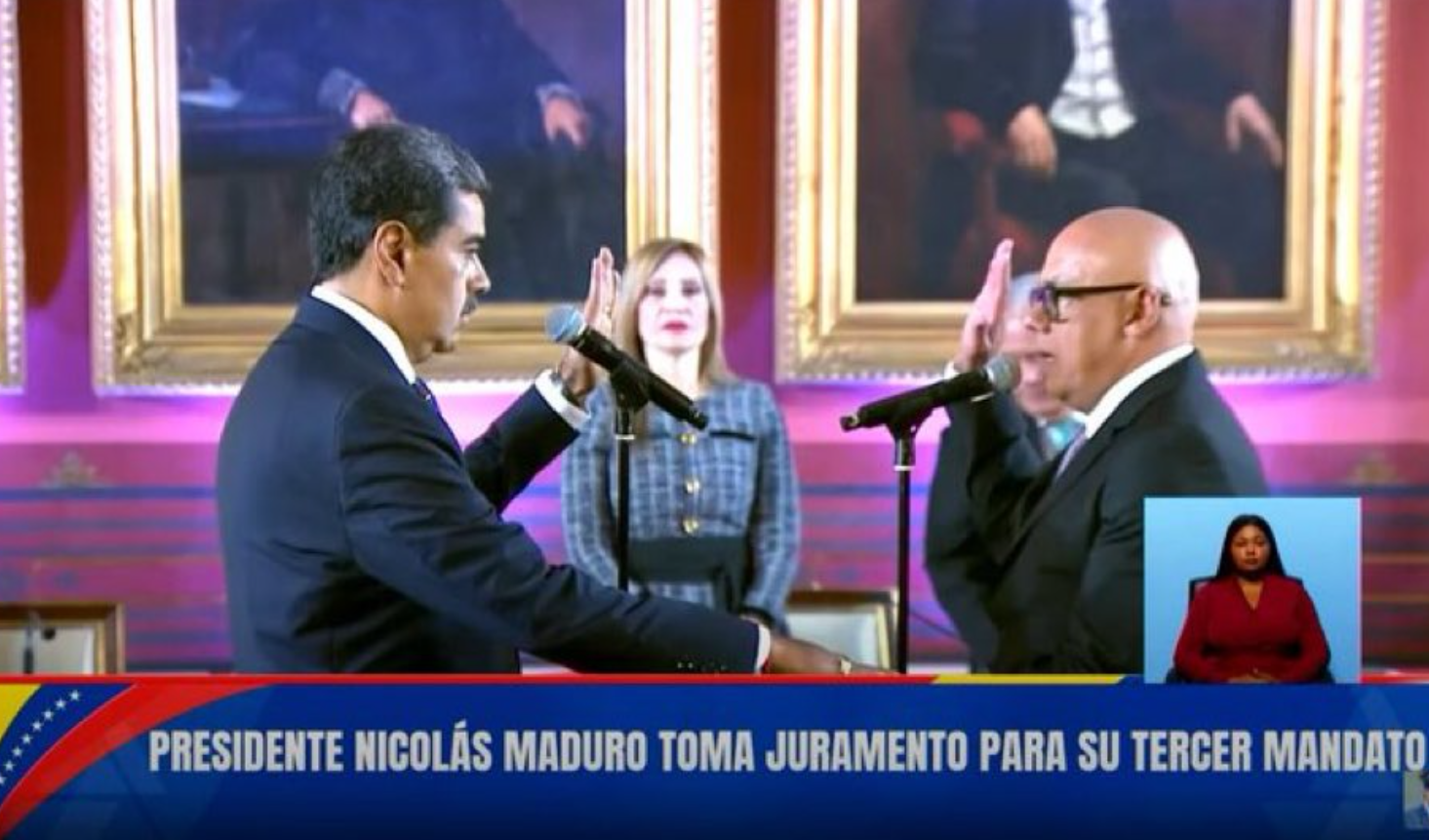 "Será el periodo de la paz", dice Maduro en su juramentación en Venezuela