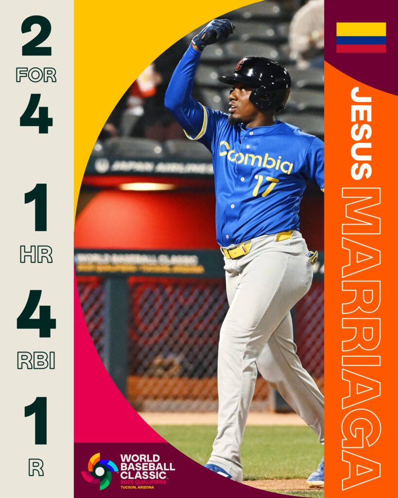 Colombia derrota a China gracia al bateo de Jesús Marriaga