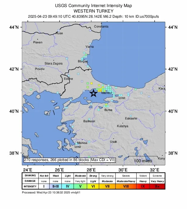 Un terremoto de magnitud 6,2 sacude Estambul
