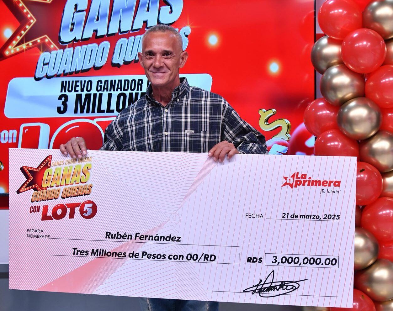 Comerciante y distribuidor de huevos nuevo millonario del Loto 5 y Loto 5 + de La Primera