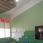 Techo de la escuela primaria Fidelina Feliz Matos