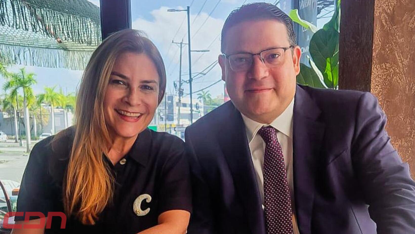 La alcaldesa del Distrito Nacional, Carolina Mejía, y el director general de Aduanas, Eduardo -Ayo- Sanz Lovatón / Fuente externa