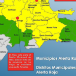 El Centro de Operaciones de Emergencias (COE) mantiene este domingo cinco territorios alerta roja, aumenta 16 provincias y al Distrito Nacional en amarilla y 8 en verde, ante las fuertes lluvias que afectan a la República Dominicana desde hace varios días.