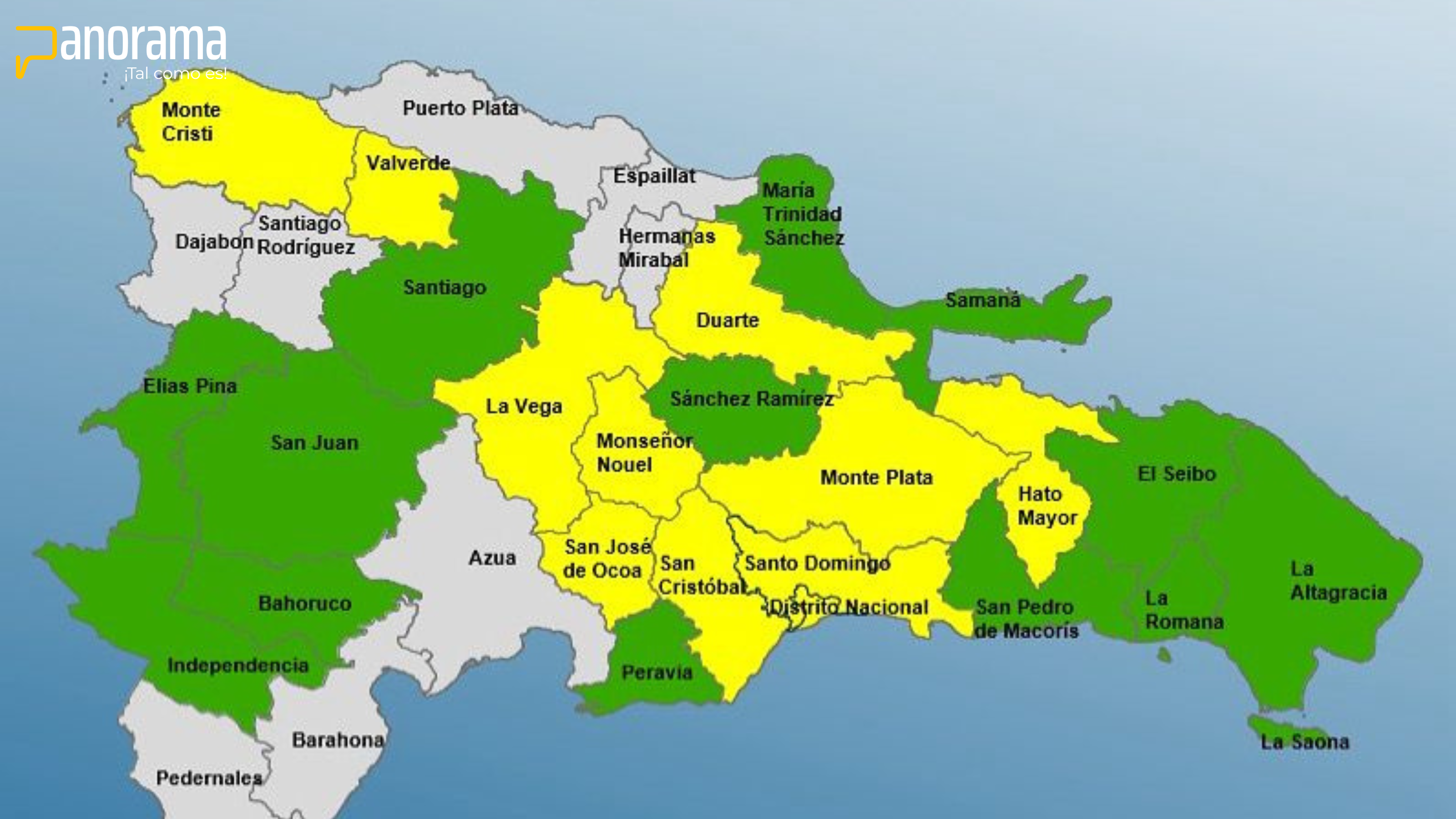 El Centro de Operaciones de Emergencias (COE) informa que, de acuerdo con el boletín meteorológico emitido hoy por el Instituto Nacional de Meteorología, las condiciones del tiempo en el país permanecen influenciadas por una vaguada en diferentes niveles de la troposfera, sumada a la presencia de un viento predominante del este/noreste.