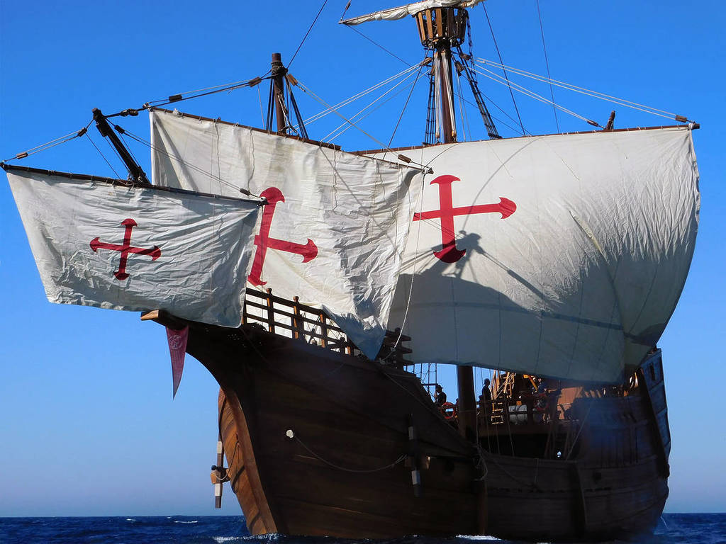 La réplica de la nave Santa María, la embarcación con la que Cristóbal Colón llegó a las costas americanas visita Londres, en el que ha sido uno de sus viajes fuera de España.