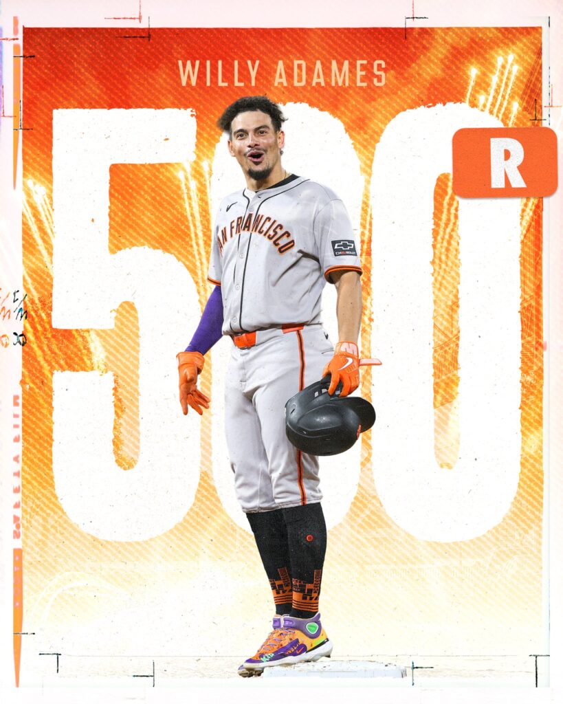Willy Adames llega a 500 carreras anotadas.