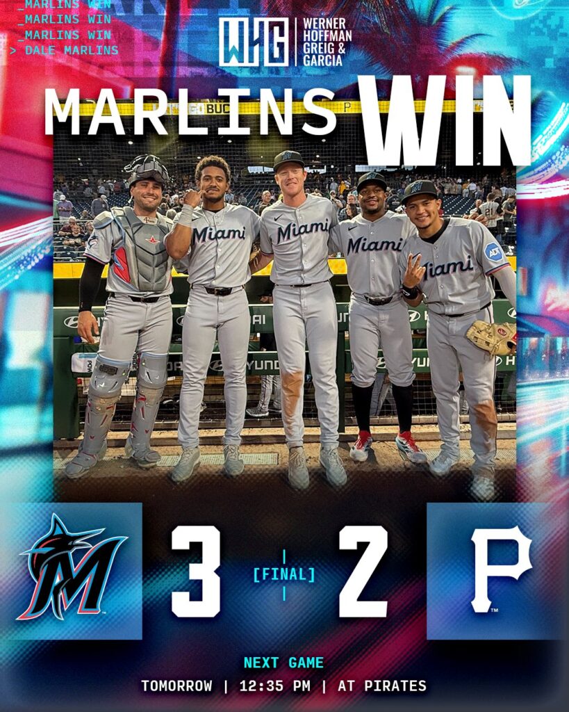 Marlins gana 3-2 a Piratas