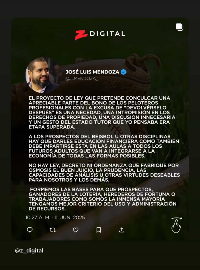 José Luis Mendoza sobre el propyecto de Santiago Zorrilla