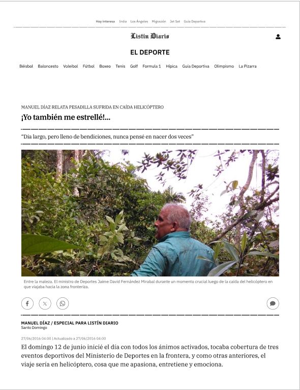 Relato en el Listín Diario de todo lo sucedido.