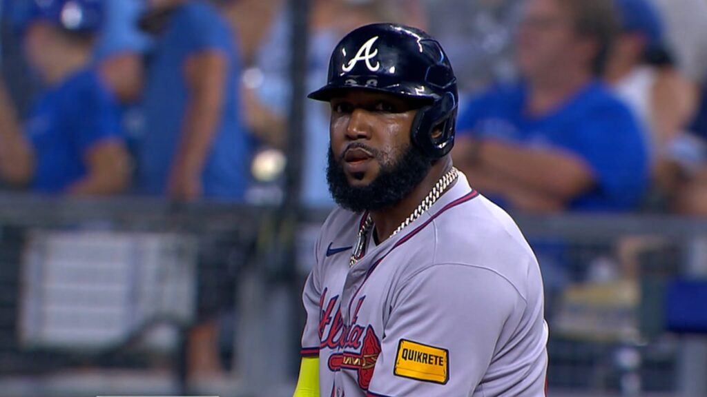 El dominicano Marcell Ozuna de los Bravos de Atlanta.