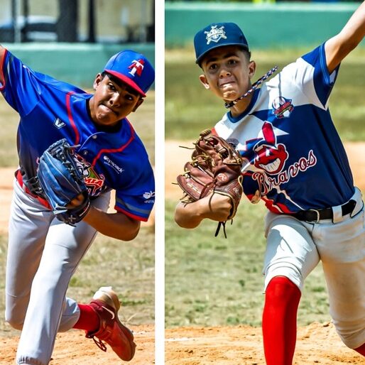 Acción de la segunda edición del torneo infantil Chino Suazo de béisbol en Santiago.