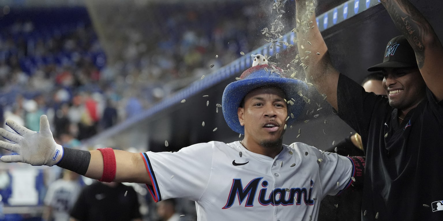 Heriberto Hernández, de los Marlins de Miami.
