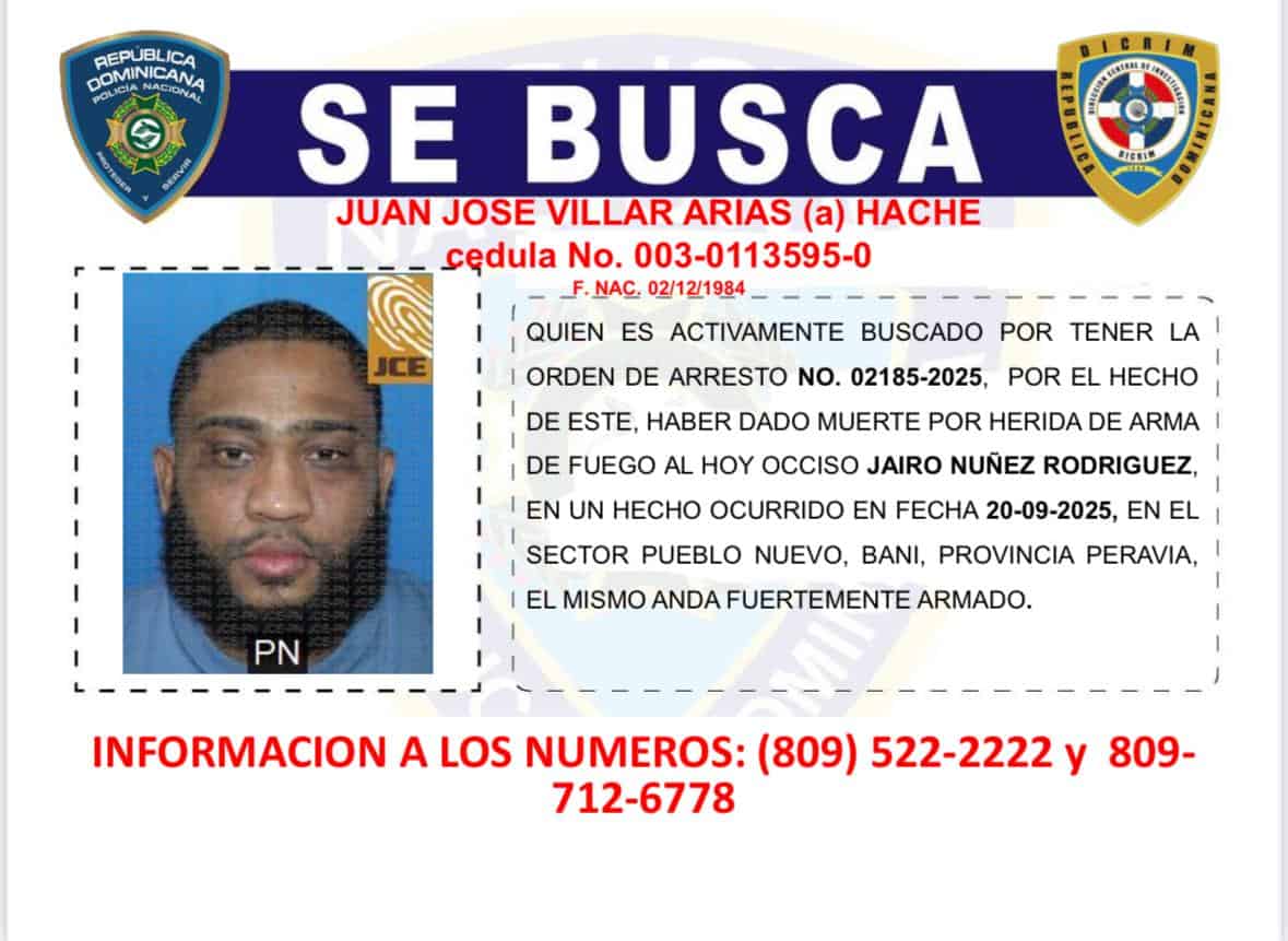 Autoridades activan búsqueda de un hombre acusado de homicidio en Baní