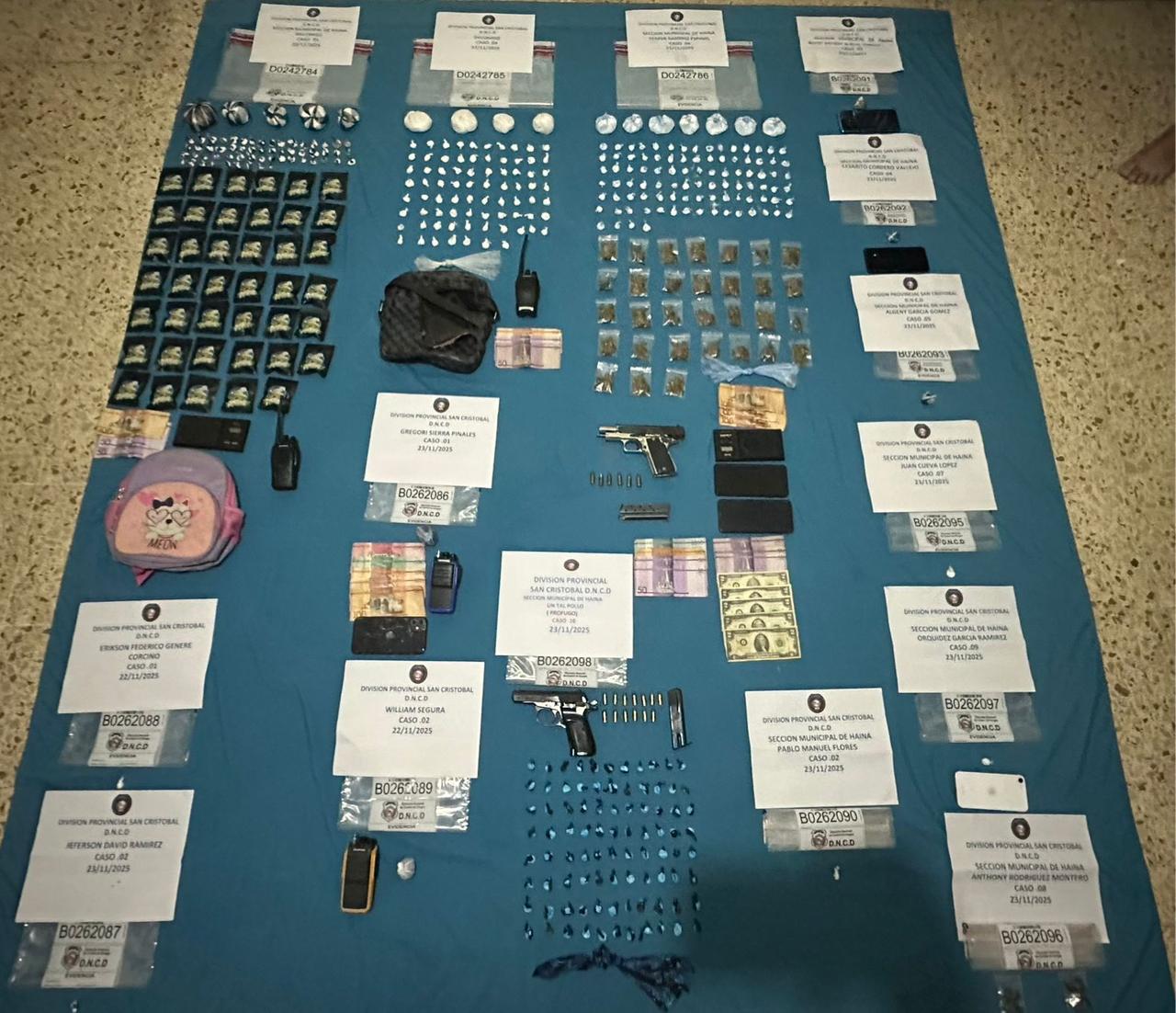DNCD decomisa drogas narcóticas y arresta a 12 personas en San Cristóbal