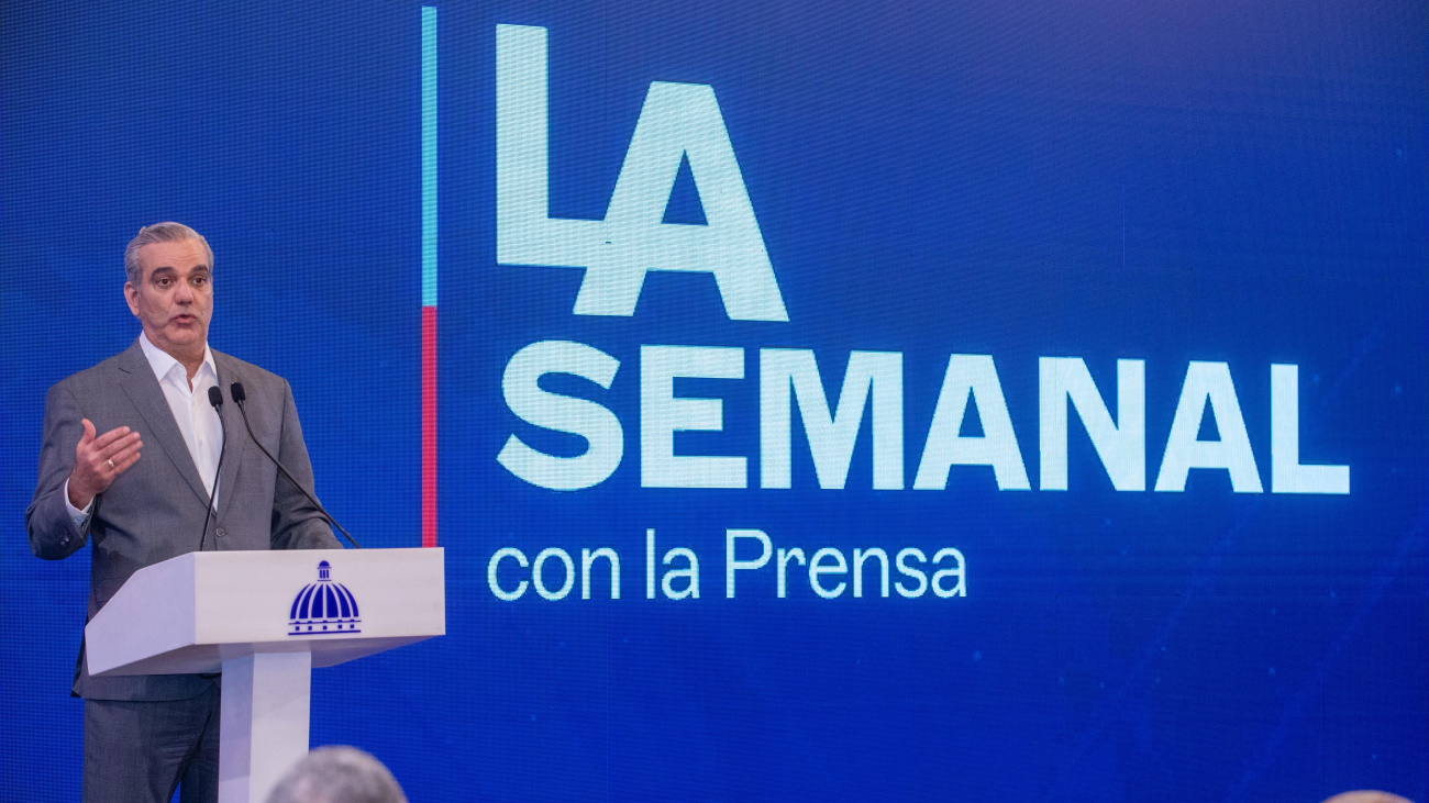 Presidente Luis Abinader, durante La Semanal con la Prensa.