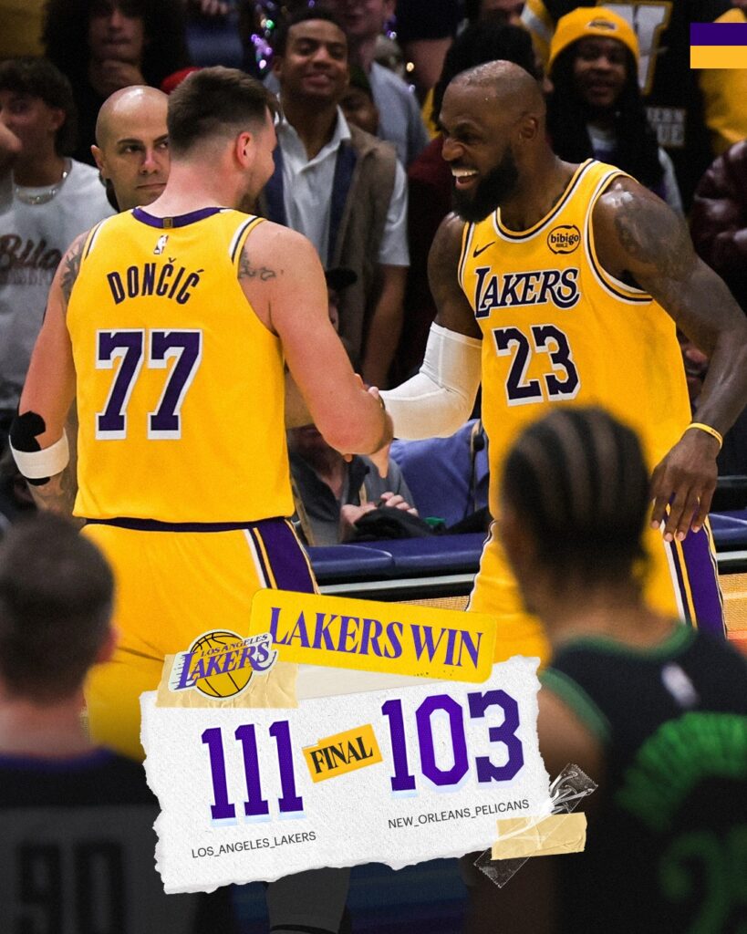 Lebron y Doncik con Lakers