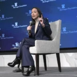 La líder opositora venezolana y Premio Nobel de la Paz, María Corina Machado, habla durante una rueda de prensa, el 16 de enero de 2026. EFE