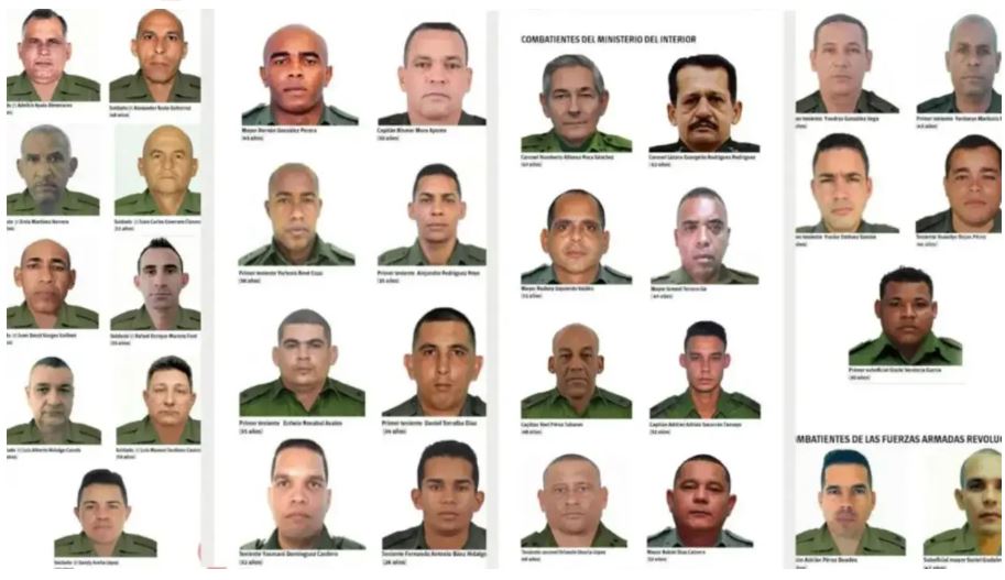 Militares cubanos muertos en Venezuela.