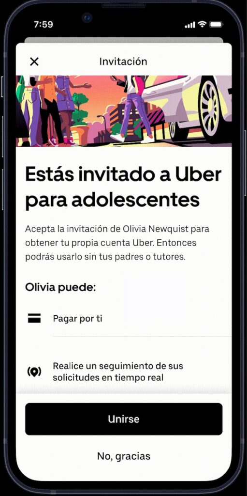 Uber Teens amplía control parental