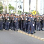 Desfile militar en el Malecón de Santo Domingo.