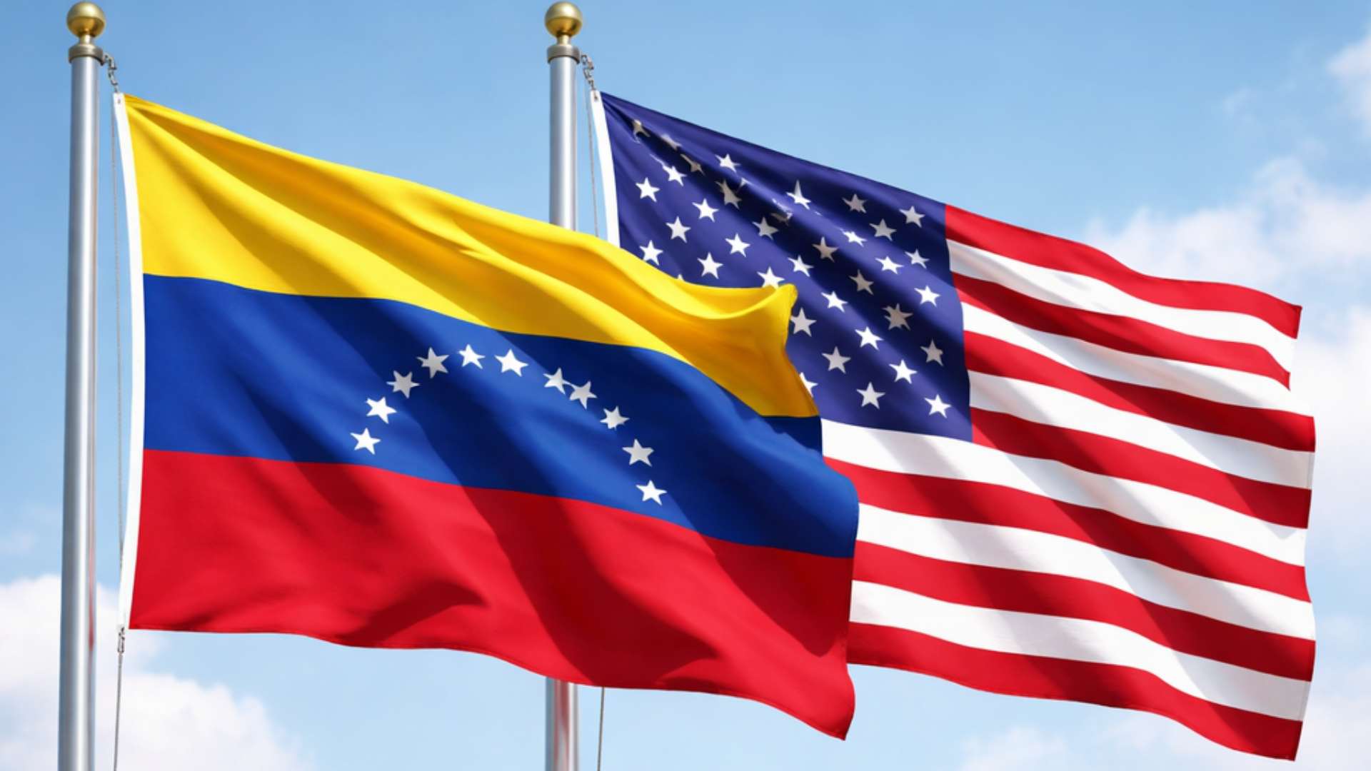 Banderas de Venezuela y Estados Unidos