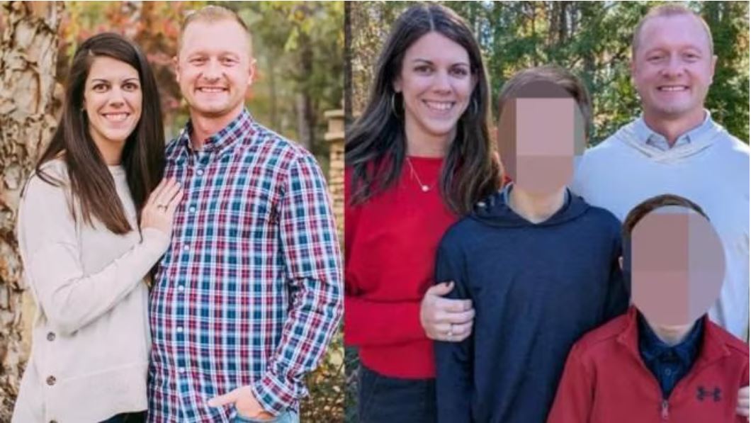 Jason Hughes con su esposa Laura (izquierda), ambos profesores de matemáticas en North Hall High School antes de su muerte el 6 de marzo de 2025. Hughes deja a su esposa y dos hijos.