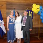 Marianna Malysh, esposa del vicecónsul de Ucrania en Honduras; Victoria Yakimova, cónsul honorífica Ucrania en República Dominicana y vicecónsul Ucrania en Honduras, César Elvir.