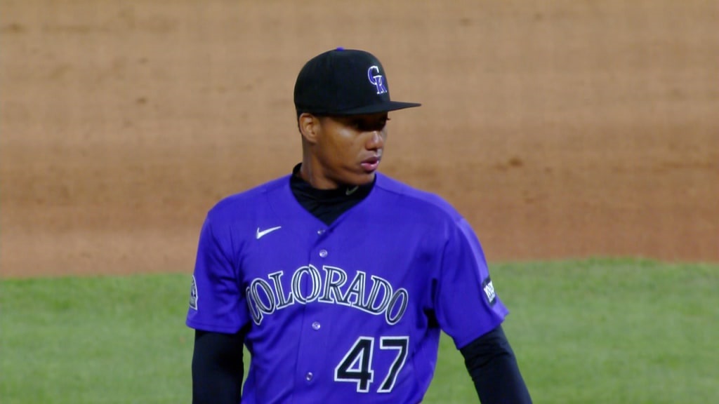 Juan Mejía, relevista dominicano de los Rockies de Colorado.