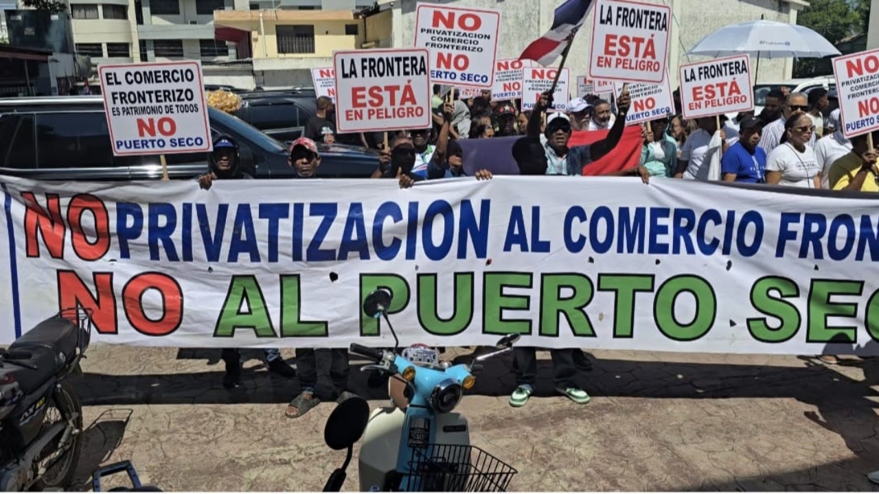Comerciantes protestan en Dajabón.