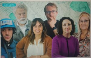 De izquierda a derecha: Guillermo Azábal, Miguel Ángel de la Fuente, Leire Iturregui, Jaime León, Rosa Meneses y Silvia Ubillos. EFE / María Abad.