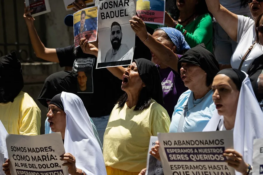 Familiares de presos políticos, en Caracas (Venezuela). EFE