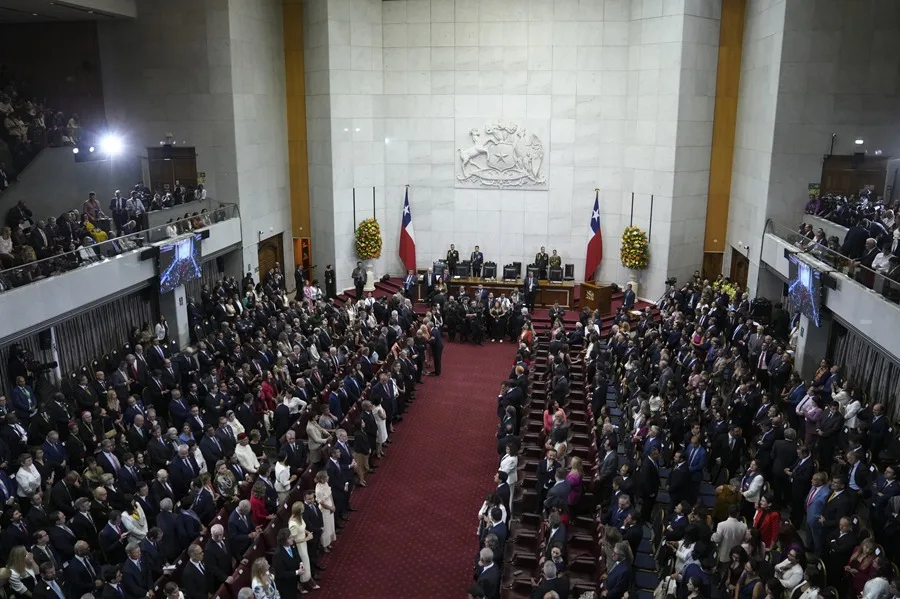 El salón de Honor del Congreso Nacional en Valparaíso (Chile).