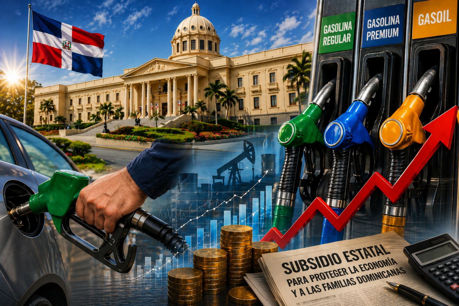 Ilustración sobre el precio de los combustibles.
