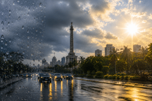 Imagen de lluvia y calor creada por la IA