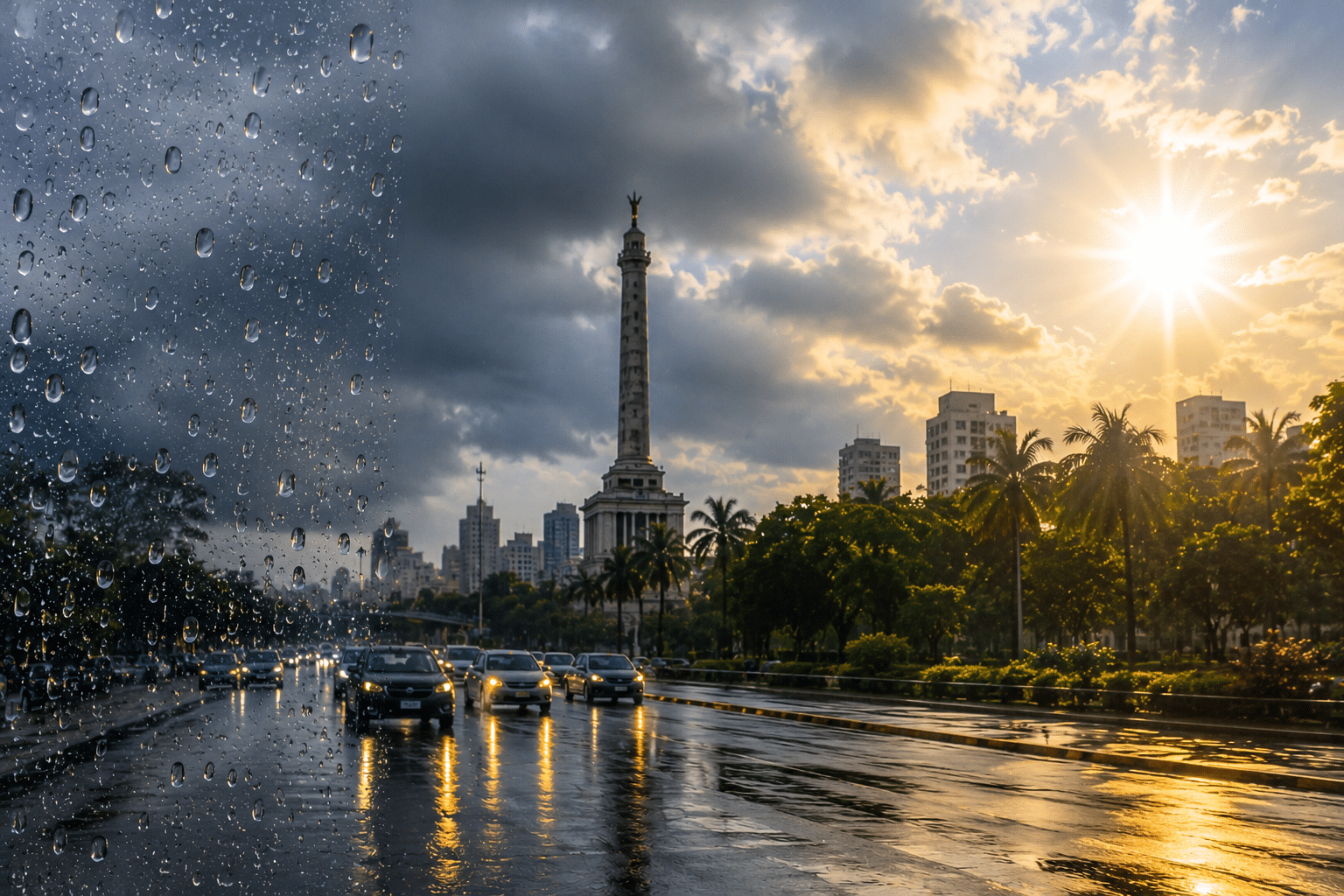 Imagen de lluvia y calor creada por la IA