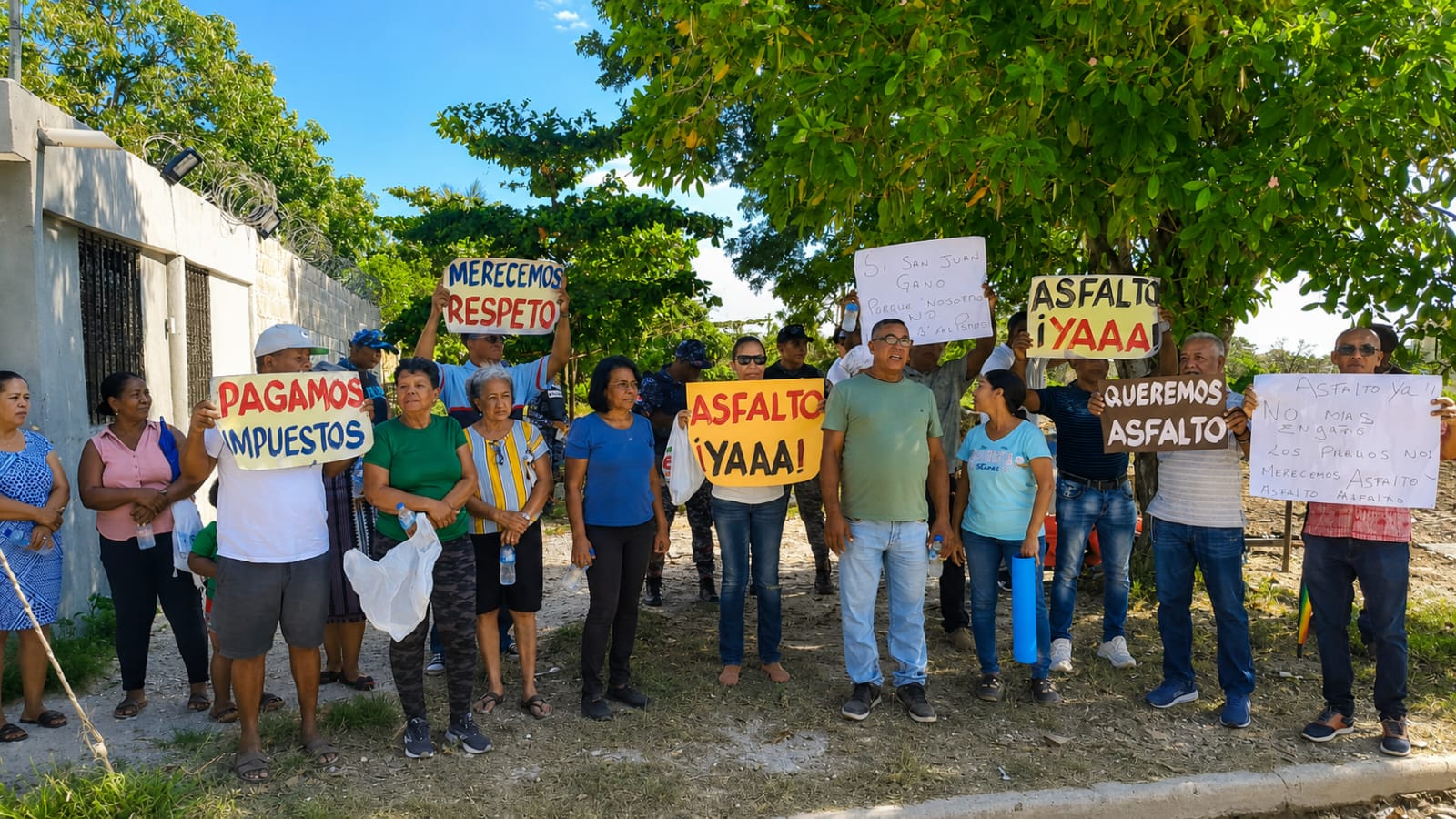 Protestan en Los Prados de San Luis por la reparación de sus vías