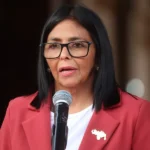 La presidenta encargada de Venezuela, Delcy Rodríguez, en Caracas en una imagen de archivo. FE/ Miguel Gutiérrez.