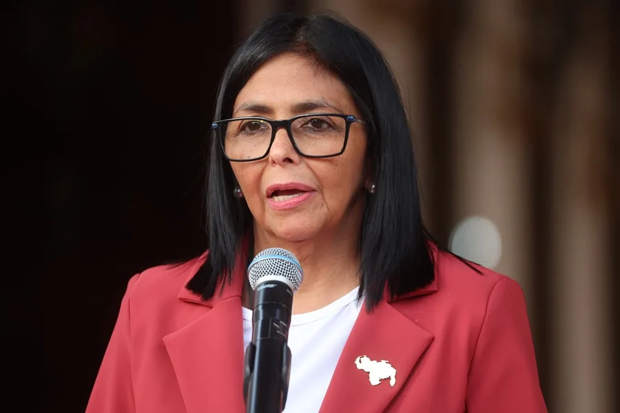 La presidenta encargada de Venezuela, Delcy Rodríguez, en Caracas en una imagen de archivo. FE/ Miguel Gutiérrez.